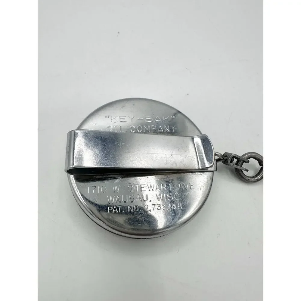 Vintage Original Key-Bak Retractable Metal Keychain Made in the USA Works